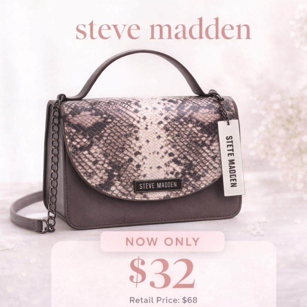 Steve Madden Python Snakeskin Crossbody Bag - 🆕 … - image 1